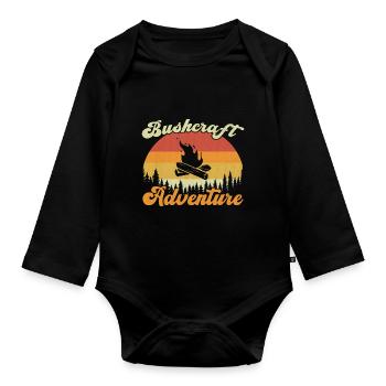 Bushcraft Adventure / Bushcraft - Organic Longsleeve Baby Bodysuit - black - Front