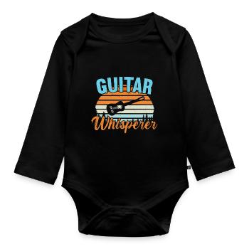 Guitar Whisperer / Gitarre - Organic Longsleeve Baby Bodysuit - black - Front