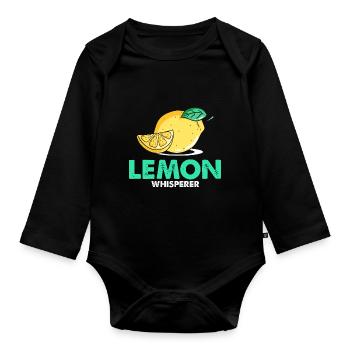 Lemonade Lemon Lemonade Lemonade Lemonade Stand Design - Organic Longsleeve Baby Bodysuit - black - Front
