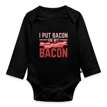 J’ai mis du bacon sur mon amateur de viande de bacon S - Body Bébé bio manches longues - noir - Devant