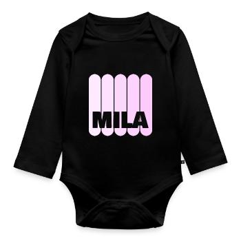 Mila - Baby Bio-Langarm-Body - Schwarz - Vorne