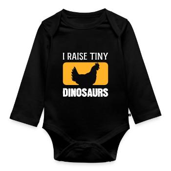 Winzige Dinosaurier anziehen Bauer Gift - Baby Bio-Langarm-Body - Schwarz - Vorne