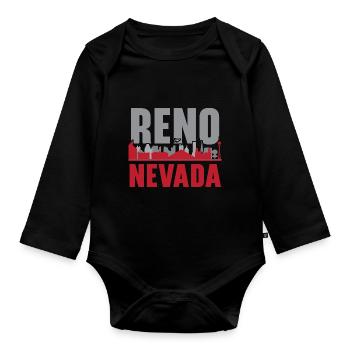 Reno Nevada USA Staat Amerika Reisen Nevadan - Baby Bio-Langarm-Body - Schwarz - Vorne