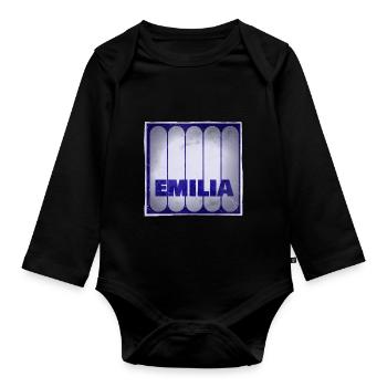 Emilia - Baby Bio-Langarm-Body - Schwarz - Vorne