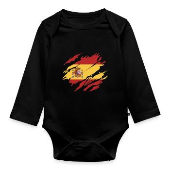 Spanien - Baby Bio-Langarm-Body - Schwarz - Vorne