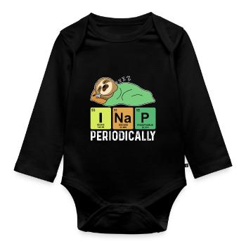 I Nap Periodically Faultier Chemiker Chemie Nerd - Baby Bio-Langarm-Body - Schwarz - Vorne