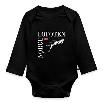 norge lofoten ile norvège norvege scandinavie - Body Bébé bio manches longues - noir - Devant