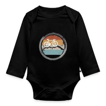 Radsport Bike Fahrrad Sport Radeln Biker Cycling - Organic Longsleeve Baby Bodysuit - black - Front