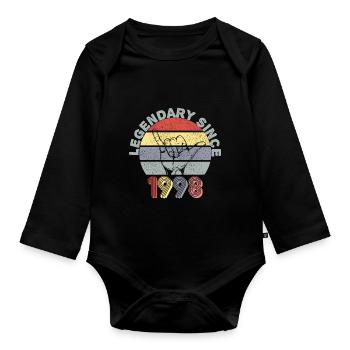 1998 | Vintage Legendär seit 1998 Jubiläum - Baby Bio-Langarm-Body - Schwarz - Vorne