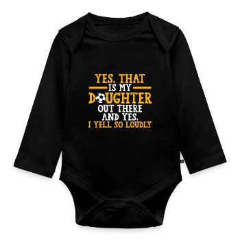 Soccer Mom Tochter Soccer Mom Sport Geschenk - Baby Bio-Langarm-Body - Schwarz - Vorne