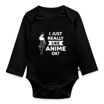 Anime merch Anime Anime Merchandise Geschenk - Baby Bio-Langarm-Body - Schwarz - Vorne