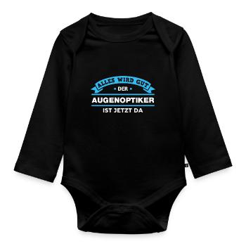 Augenoptiker Design für stolze Handwerker - Baby Bio-Langarm-Body - Schwarz - Vorne