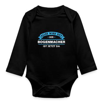 Bogenmacher Design für stolze Handwerker - Baby Bio-Langarm-Body - Schwarz - Vorne