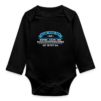 Isolierer Design für stolze Handwerker - Baby Bio-Langarm-Body - Schwarz - Vorne