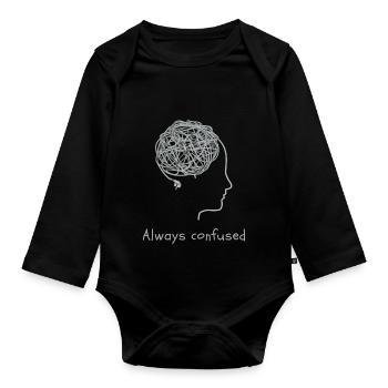 Always confused - Baby Bio-Langarm-Body - Schwarz - Vorne