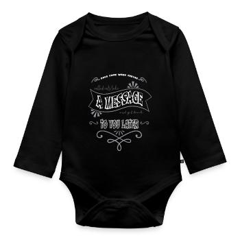 business cat tshirts kitty geek cool i love cats - Baby Bio-Langarm-Body - Schwarz - Vorne