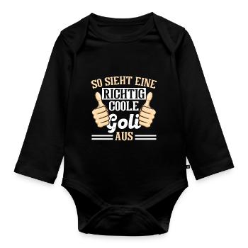 Goli Taufgoli - So Sieht Eine Richtig Coole Goli - Baby Bio-Langarm-Body - Schwarz - Vorne