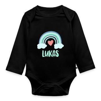 Luke Nom Rainbow Baby - Body Bébé bio manches longues - noir - Devant