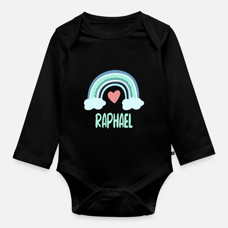 Raphaël Nom Rainbow Baby - Body Bébé bio manches longues - noir