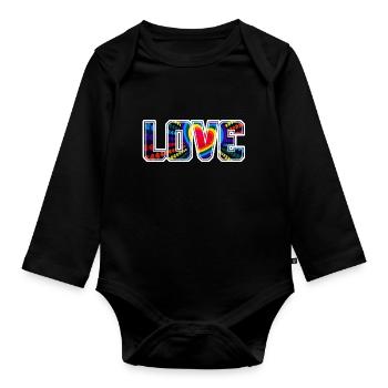 Liebe zum Valentinstag - Baby Bio-Langarm-Body - Schwarz - Vorne