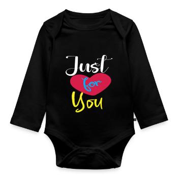Just for you - Baby Bio-Langarm-Body - Schwarz - Vorne