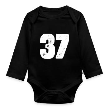 37 Numéro maillot - Body Bébé bio manches longues - noir - Devant