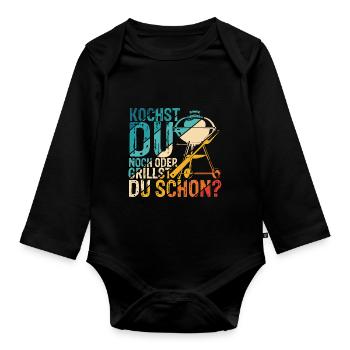 Grillen Besser Als Kochen Fleisch Liebe Geschenk G - Baby Bio-Langarm-Body - Schwarz - Vorne
