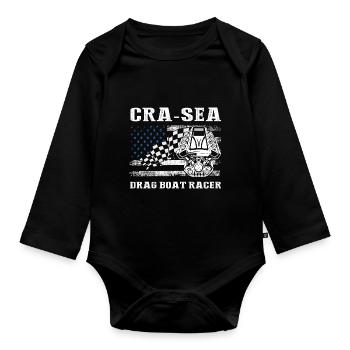 Conception de bateaux de course pour les courses de dragsters - Body Bébé bio manches longues - noir - Devant