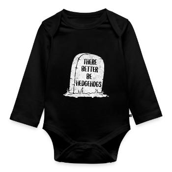 Il vaut mieux qu’il y ait des hérissons pierre tombale - Body Bébé bio manches longues - noir - Devant