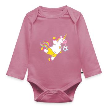 Soccer Licorne Fille - Body Bébé bio manches longues - mauve - Devant