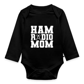 Ham Radio Mom Women Radio Lover Network Operator - Organic Longsleeve Baby Bodysuit - black - Front