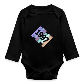 1997 - Organic Longsleeve Baby Bodysuit - black - Front