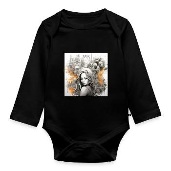 BadX Art Kunst City Femme Design - Body Bébé bio manches longues - noir - Devant