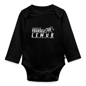 Lémurien - Body Bébé bio manches longues - noir - Devant