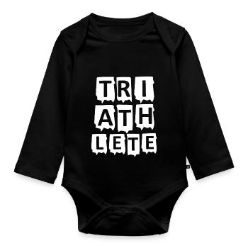 Triathlon Swim Bike Run Marathon - Baby Bio-Langarm-Body - Schwarz - Vorne