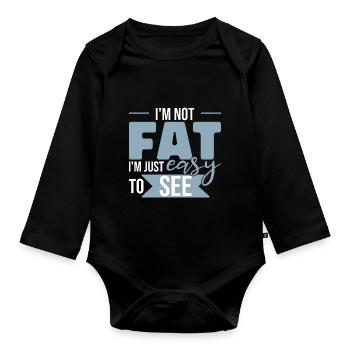 Ich bin nicht dick, ich bin leicht zu sehen - Baby Bio-Langarm-Body - Schwarz - Vorne