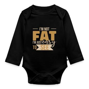 Ich bin einfach leicht zu sehen | Lustige Papa-Witze Frauen - Baby Bio-Langarm-Body - Schwarz - Vorne