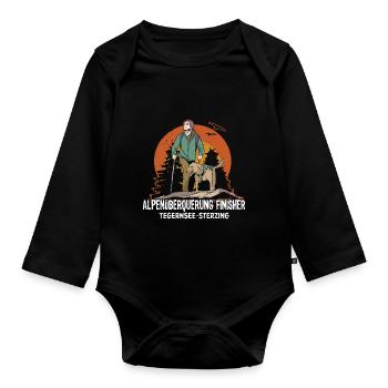 Alpenüberquerung Finisher Tegernsee Sterzing - Baby Bio-Langarm-Body - Schwarz - Vorne