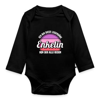 Enkelin - Baby Bio-Langarm-Body - Schwarz - Vorne