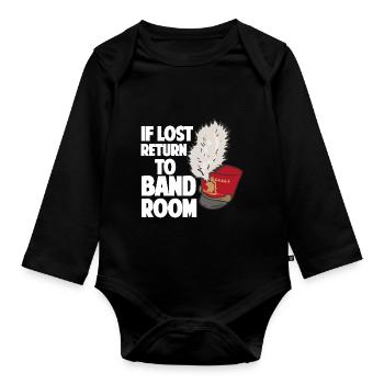 Bei Verlust zurück in den Bandraum Marching Band - Baby Bio-Langarm-Body - Schwarz - Vorne
