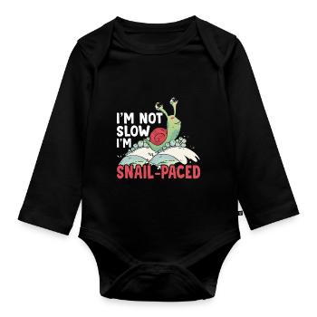 Snail lovers don't slow down snail owners - Organic Longsleeve Baby Bodysuit - black - Front