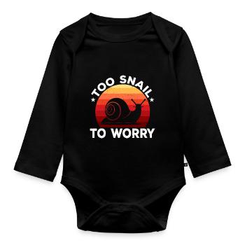 Snail lovers to snails to worry about - Organic Longsleeve Baby Bodysuit - black - Front