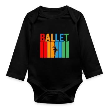 Ballett Retro-Design Ballett Geschenk - Baby Bio-Langarm-Body - Schwarz - Vorne