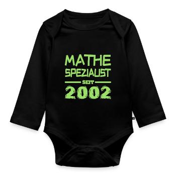 Mathespezialist 2002 - Baby Bio-Langarm-Body - Schwarz - Vorne