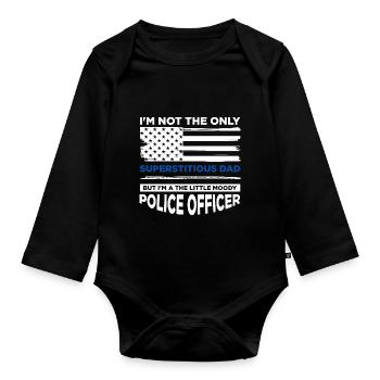 Polizei Polizist Polizeibeamte - Baby Bio-Langarm-Body - Schwarz - Vorne