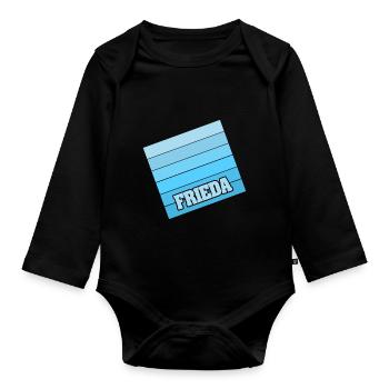 Woman's name Frieda - Organic Longsleeve Baby Bodysuit - black - Front