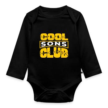 Cool Sons Club Groovy Retro Dad Mom Father's Day - Organic Longsleeve Baby Bodysuit - black - Front