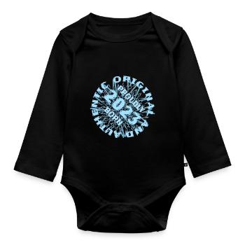 Année 2023 - Body Bébé bio manches longues - noir - Devant