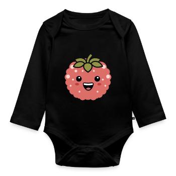 Fruchthumor kleine Litschi - Baby Bio-Langarm-Body - Schwarz - Vorne