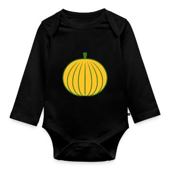 Fruit Humour petit Melon - Body Bébé bio manches longues - noir - Devant